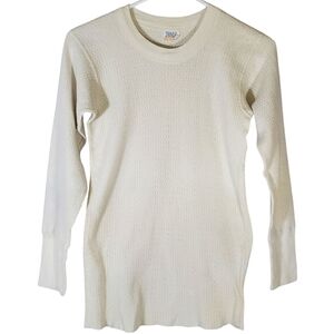 2193 * Sears Men's Store Thermal Long Sleeve Cream White Size M 38/40 Vintage